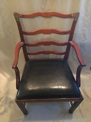 Nathaniel Bowditch 19th Century New England Chippendale Style Ladder-Back Chair • $49999.99
