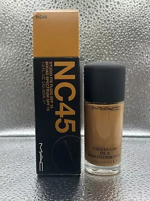 Mac Foundation Studio Fix Fluid Foundation  SPF 15 NC45 • $34.99