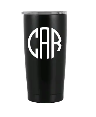 Circle Monogram Vinyl Decal Sticker | Custom Personalized Letters Initials • $12.95