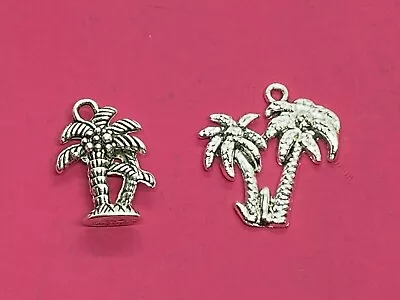 Tibetan Silver Palm Tree Charms - Pack Of 10 Charms - Choose Design  • £1.35