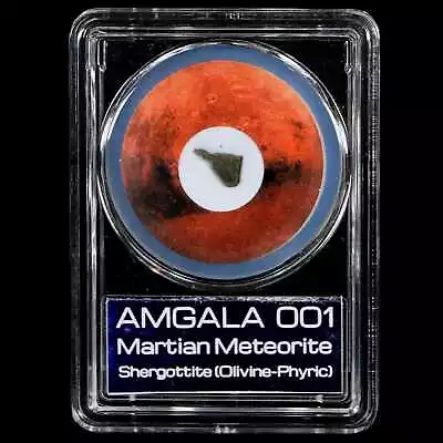 Mars Rock Martian Meteorite Amgala001 Shergottite Olivine-Phyric COA And Display • $59.99