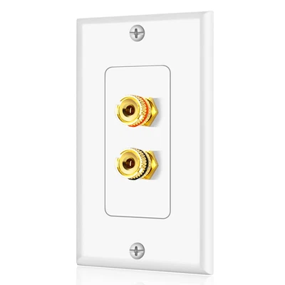 $12.99 • Buy Home Theater Speaker Wall Plate Outlet 1 Speaker Panel Banana Binding Post Plug