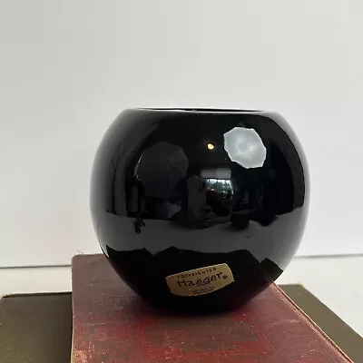 Haeger Black Ball Round Sphere Orb Art Deco Vase Planter USA • $40