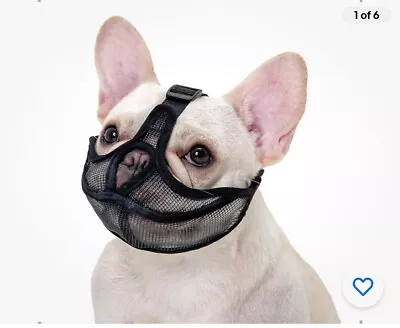 Dog Muzzle For French Bulldog  Short Nosed Breed Dogs Mesh Anti Biting Mask • £0.99