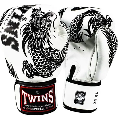 Boxing Gloves Twins Special FBGV-49 White Black Fancy • $150