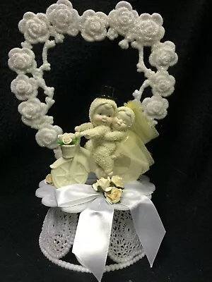 Snowbabies Winter Wonderland Bicycle Bike Wedding Cake Topper Snow Groom Top • $49