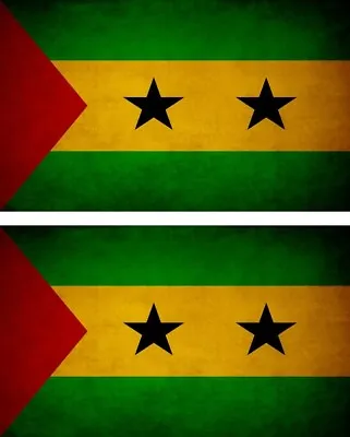 2x Sticker Flag Vintage Distressed Stp Sao Tome Principe • $2.92