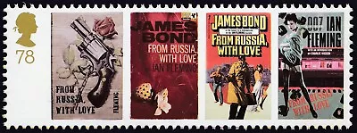 James Bond From Russia With Love Book Covers Illustrated On 2008 Mint GB Stamp • £1.80