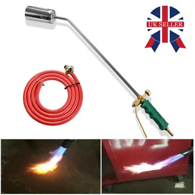 £11.99 • Buy Long Arm Propane Butane Gas Torch Burner Blow Kit Roofers Roof-top Brazing+Hose