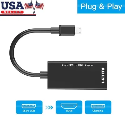 Micro USB To HDMI 1080P Wire Cable TV AV Adapter For Cell Phones Tablets HDTV • $7.65