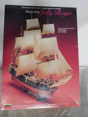 Vintage Lindberg Jolly Roger Pirate Ship Scale Model Kit NIB New Box Hobby Toy • $44.95