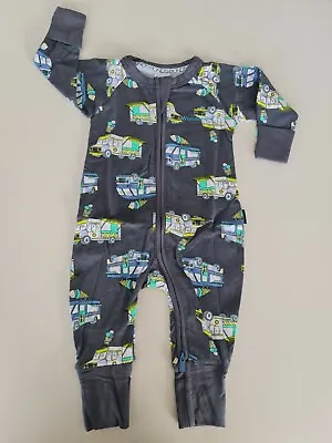 Bonds Baby Long Sleeve Zip Zippy Wondersuit Sizes 000 00 0 1 Grey Ice Cream Vans • $12.99