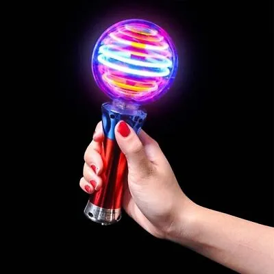 Light Up Magic Ball Toy Wand For Kids Flashing LED Wand Spinning Light Show Prop • £6.12