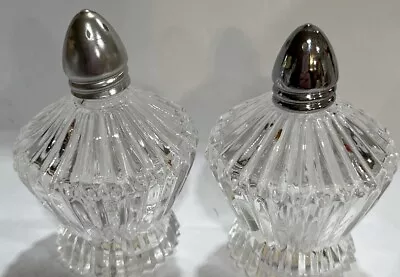 Vintage I W Rice Glass Salt/pepper Shakers With Metal Tops Made In Japan • $9.89