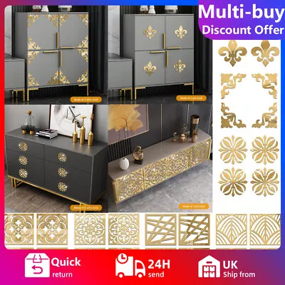 4× Flower 3D Mirror Wall Sticker Furniture Cabinet Living Room Wall Mirror Decal • £4.36