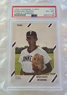 1990 Diamond Cards Mariano Rivera PSA 6 Minors RC HOF Tampa Yankees #17 • $150