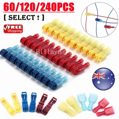 240PCS Quick Splice T-Tap Crimp Terminals Kit Cable Electrical Wire Connectors • $6.82