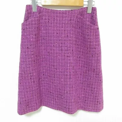 Chanel Vintage Tight Silhouette Tweed Skirt Purple Women's Size 40 • £224.63