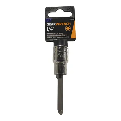 GearWrench 1/2  Drive Mid Length 1/4  Hex Bit Socket 82555 • $9.10