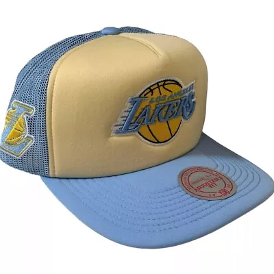 Mitchell & Ness Los Angeles Lakers Adjustable SnapBack Trucker Hat OSFM • $29.96