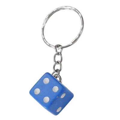 Dice Keyring Blue Colourful Novelty Die Keychain • £3.45