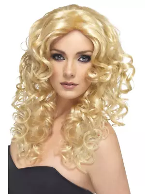 Glamour Wig Blonde Cool 1990'S Long Curly Fancy Dress Costume Accessory • $32.95