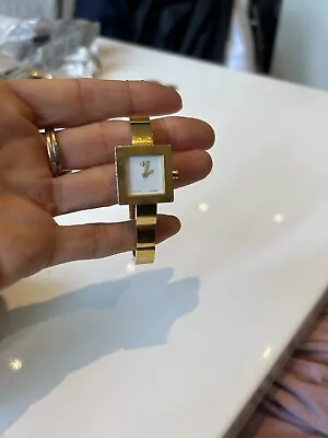 Calvin Klein Womens Watch Square Face Gold Stainless Steel Bracelet Strap • £30
