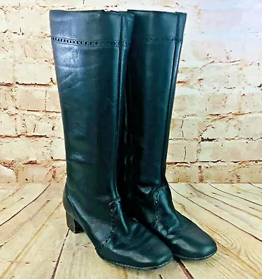  Selby Fifth Avenue Black Leather Boots Womans Sz 6 M Beautiful  • $15.99