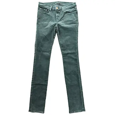 J Brand Mid Rise Corduroy Sage Green Skinny Jeans • $25