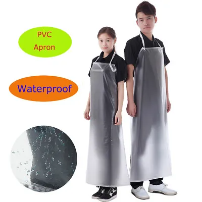 $6.48 • Buy Waterproof PVC Plastic Long Apron Kitchen Work Industrial Bib Smock Cleaning USA