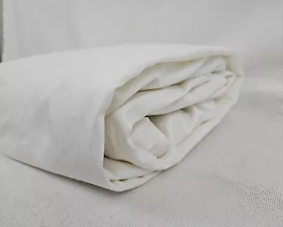 NOWT Matouk Queen Fitted Sheet Egyptian Cotton Percale Bone USA Free Ship Ivory • $80.80