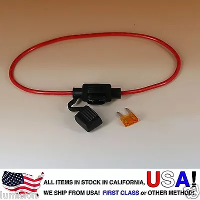 NEW MINI BLADE Style APM ATM Inline 16AWG Fuse Holder (Water Proof) + 5AMP FUSE • $6.49