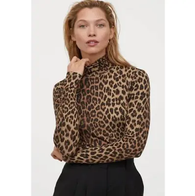 Zara Medium Leopard Print Turtleneck Shirt-Cropped-Animal Print-Cheetah • $21.99