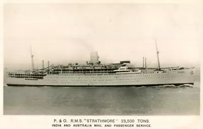 1950s Postcard P & O Liner RMS STRATHMORE India & Australia Mail & Passenger • £1.50