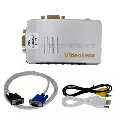 PC To TV Converter Switch Box VGA Mac Computer Laptop To RCA Composite Video 3L7 • $16.90