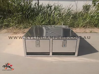 Ute Canopy Double Cargo Drawer / 800x800x310mm Aluminium Canopy Dual Drawer • $770