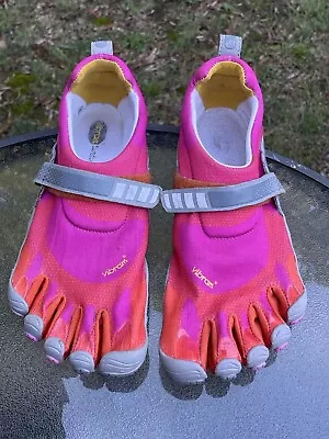 Vibram W343 Pink Orange Grey Fivefingers Shoes Women’s Size 41 • $38