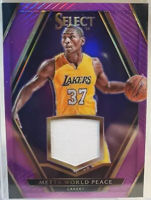 2016 Panini Select Patch Jesey Relic Card Purple Prizm #/99 Metta World Peace SP • $14