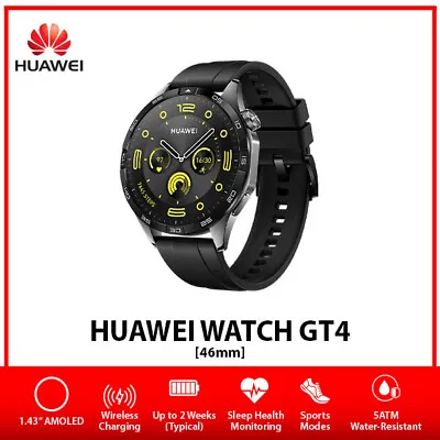 Huawei Watch GT 4 AMOLED Bluetooth AU Stock IOS Android Smartwatch – Black/46mm • $394.59