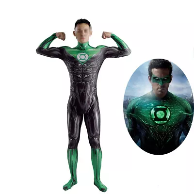 Green Lantern Cosplay Costume Bodysuit Jumpsuit For Kids Adult BlackOutfit Ver1 • $68.89
