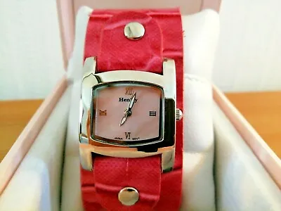 £16.99 • Buy Ladies Henley Glamour Hot Pink Chunky Cuff Strap Fashion Watch Gift Box RRP £50