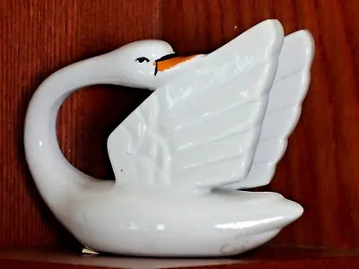 Extremely Rare Vtg Naaman Porcelain Hand Painted White Swan Figurine Israel  • $1200