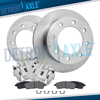 Rear Disc Rotors + Brake Calipers & Brake Pads For 2000-2004 Ford F-250 F-350 SD • $267.57