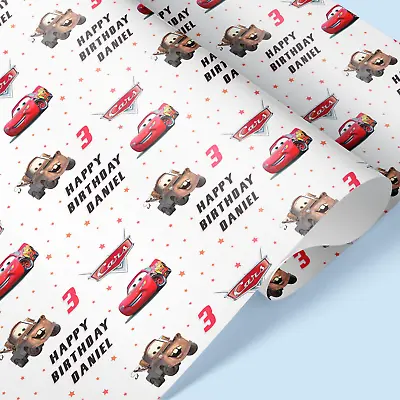 CARS Personalised Wrapping Paper / Add Name / Birthday McQueen Cars Gift Wrap • £3.25