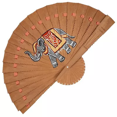 VTG Indian Elephant Fragrant Sandalwood Incense Sented Folding Fan: Apr24-I • $20