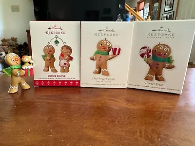 2011-12 2014 2017 Hallmark Christmas Gingerbread Sweet Cookie Ornaments Lot Of 4 • £33.74