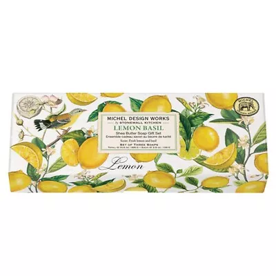 Michel Design Works Lemon Basil Citrus Shea Butter Soap Gift Set Of 3 Bars • $25.95