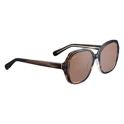 Serengeti Women's Hayworth Polarized Rectangular Sunglasses Shiny Ocre Tortoise • $425