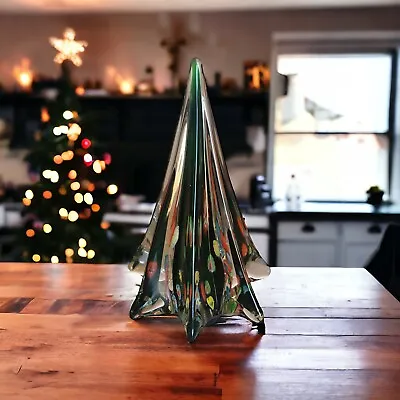Murano? Art Glass Millefiori And Green Handblown Glass Christmas Tree 8.5” • $85