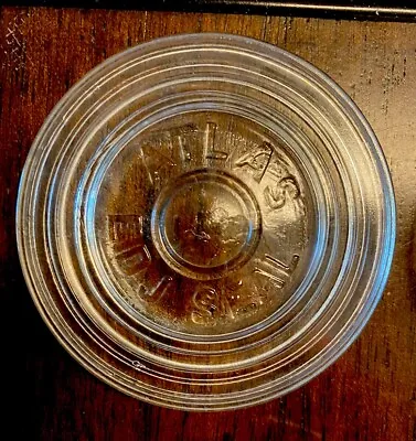 Vintage Atlas EDJ Seal Clear Glass Mason Jar Canning  Lid- 2.5” • $3.99